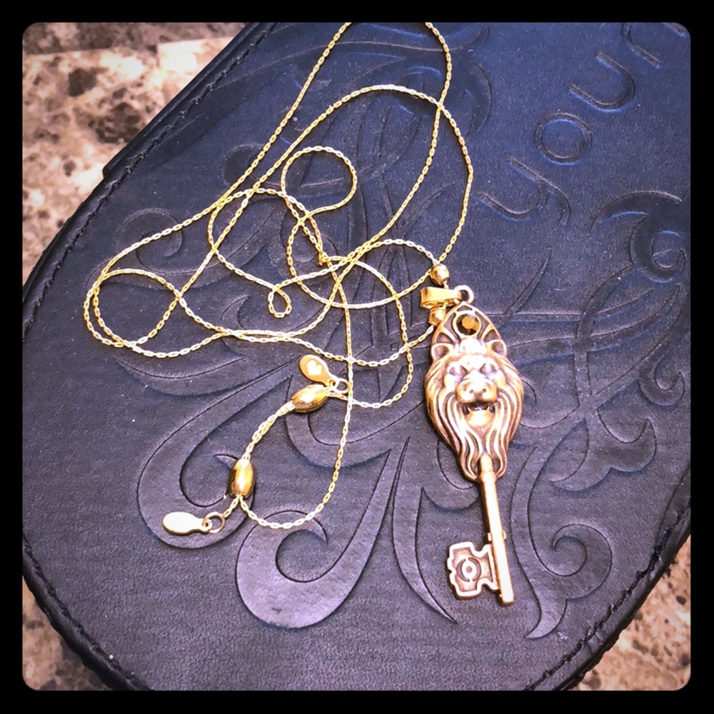 Gold Alex and Ani Lion Key
